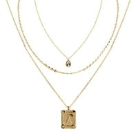 Seren ékszerek kezdeti betűje A Arany medál nyaklánc szett nők számára, finom aranyszínű rétegelt monogram nyakláncok