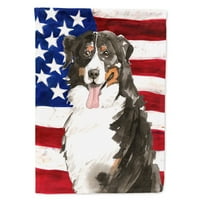 Carolines kincsek CK1741GF hazafias USA Berni hegyi kutya zászló kert mérete, kert mérete, Többszínű