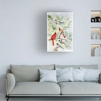 Eileen Herb-Witte 'Cardinals and Chickadees' Canvas Art