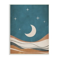 Stupell Industries Nighttime Moon Stars Absztrakt Desert Sands, 19, Design by JJ Design House LLC