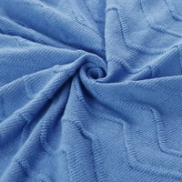 Egyedi alku pamut dekoratív dobó takaró a kanapé kék bojthoz