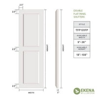 Ekena Millwork 18 W 62 H True Fit PVC Két egyenlő sík panel, fekete