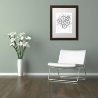 Védjegy Képzőművészet Virágok egy potban vászon art készítette: Kcdoodleart White Matte, Wood Frame