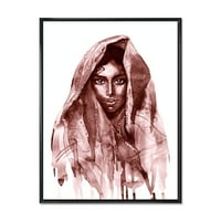 Designart 'Fekete -fehér portréja fiatal indiai nő II' 'Modern keretes vászon fali művészet nyomtatás