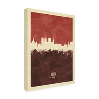 Védjegy Szépművészet 'York England Skyline Red II' vászon művészete, Michael Tompsett