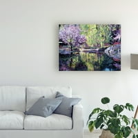 A „Magnolia Blossom Pond” vászon művészete védjegye David Lloyd Glover művészete