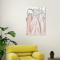 Wynwood Studio Canvas ruhák minden divathoz és glam ruha fali művészete nyomtatott fehér pasztell rózsaszín 20x30
