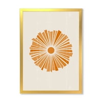 Designart 'Orange Radiant Sun i' Modern keretes művészeti nyomtatás