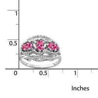 14K fehérarany 5x ovális rózsaszín zafír gyűrű