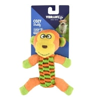Élénk élet Cozy Buddy Monkey Dog Chew Toy, Chew 2. szint, válogatott szín változhat
