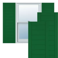 Ekena Millwork 15 W 47 H True Fit PVC vízszintes SLAT keretes modern stílusú rögzített redőnyök, Viridian Green