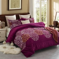 Nehéz Sherpa gyapjú ágy takaró és párnahuzat, King Purple