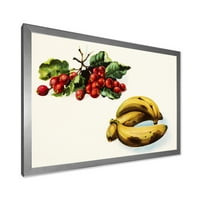Designart 'Red Beries and Banana' parasztház keretes művészeti nyomtatás