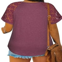 Chama plusz méretű tunika ing nőknek rövid csipke ujjú blúzok felsők
