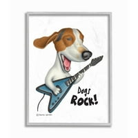 Stupell Industries Beagle gitár „Dog's Rock” zenei inspirációval, amelyet Danny Gordan tervezett