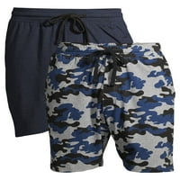 Hanes férfi és nagy férfi Jersey Camo Sleep Shorts, 2-csomag