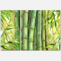 Designart 'Világos és zöld bambuszszálak' átmeneti vászon fali művészete