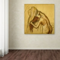 Védjegy Szépművészet „A nő szárítása” vászon művészete Degas által