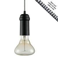 Globe Electric Edison 1-Könnyű Matt Fekete Plug-In Mini Medál, 65444