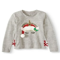 Ünnepi idő csipkés karácsonyi pulóver kötött ing