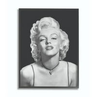 A Stupell otthoni dekorációs kollekció Marilyn Monroe fekete -fehér portré illusztráció keretes giclee texturizált művészet