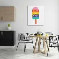Élő élet boldog szivárványcsík popsicle nyári illusztráció 30 40 keretes festmény vászon art nyomtatás