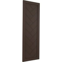 Ekena Millwork 15 W 74 H True Fit PVC Egyetlen Panel Herringbone Modern Style rögzített redőnyök, mazsolabarna