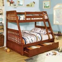 Amerika bútorja Ceanna Cottage Wood Bunk Bed, ikertel teli, tölgy