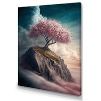 Designart Mountain Top Cherry Blossom III vászon fali művészet