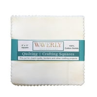 Waverly 5 5 Szilárd fehér színű pamut négyzet alakú varró szövetcsomag