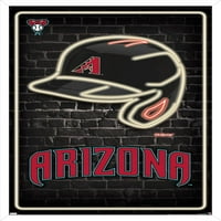 Arizona Diamondbacks - Neon sisak fali poszter, 14.725 22.375 keretes