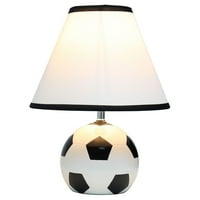 Egyszerű minták 11,5 magas futball-labda Alap Kerámia asztali lámpa fehér Empire Szövet árnyalattal