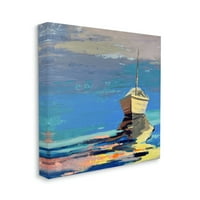 Stupell Industries hangulatos horgászcsónak impresionista naplemente festmény, 36, tervezés: Beth A. Forst