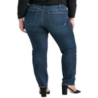 Ezüst Jeans Co. női plusz méretű legkeresettebb középnövekedés egyenes láb farmer derékméret 12-24