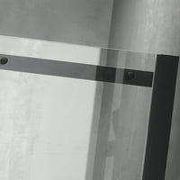 Vinnova Rovigo 48 W 76 H egyetlen csúszó keret nélküli üveg Zuhanyajtó matt fekete színben