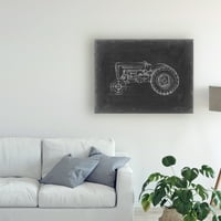 Védjegy Képzőművészet 'Traktor Blueprint I' Canvas Art készítette Ethan Harper