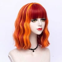 Egyedi olcsó emberi haj parókák nőknek Lady 16 Red Orange Curly paróka paróka sapkával
