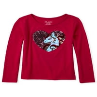 A Gyerekhely Girls 4- Flip flitter Unicorn Heart hosszú ujjú póló
