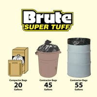 Brute Super Tuff Tömörítő Szemeteszsákok, Gallon, Gróf