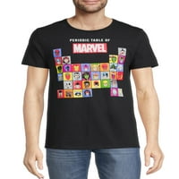 Marvel képregény férfi hősök és gazemberek periódusos grafikus póló