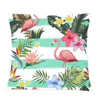 Designart Trópusi botanikumok, virágok és flamingó 'Század közepén modern dobó párna - 12x20