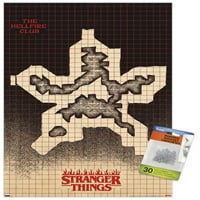 Netflli Stranger Things: szezon-Hellfire Club Map fali poszter Nyomócsapokkal, 14.725 22.375