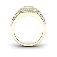 1 8ct tdw gyémánt 10k sárga arany halo eljegyzési gyűrű