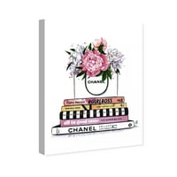 A Wynwood Studio Fashion and Glam Wall Art vászon nyomtatványok „Babak emlékei - jó ízlésű könyvek - rózsaszín, fehér