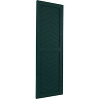 Ekena Millwork 15 W 68 H True Fit PVC Két panel Chevron modern stílusú rögzített redőnyök, termálzöld