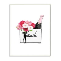 Stupell Industries divatmárka virágok és bor akvarell tervezési fali plakk Amanda Greenwood