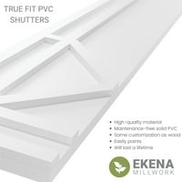 Ekena Millwork 18 W 30 H True Fit PVC Bungalow Rögzített redőnyök, moha zöld