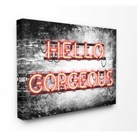 A Stupell Industries divattervező Hello Grandos Neon Light Walvas Wall Art készítette Amanda Greenwood