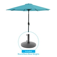 Westin kültéri FT esernyő kerek gyanta műanyag alaptömeggel a teraszos kerthez UV vízi időjárás -ellenálló, bézs
