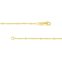 14K Sárga arany 18 D C gyöngy és járdaszat Saturn lánc nyaklánc - Nők